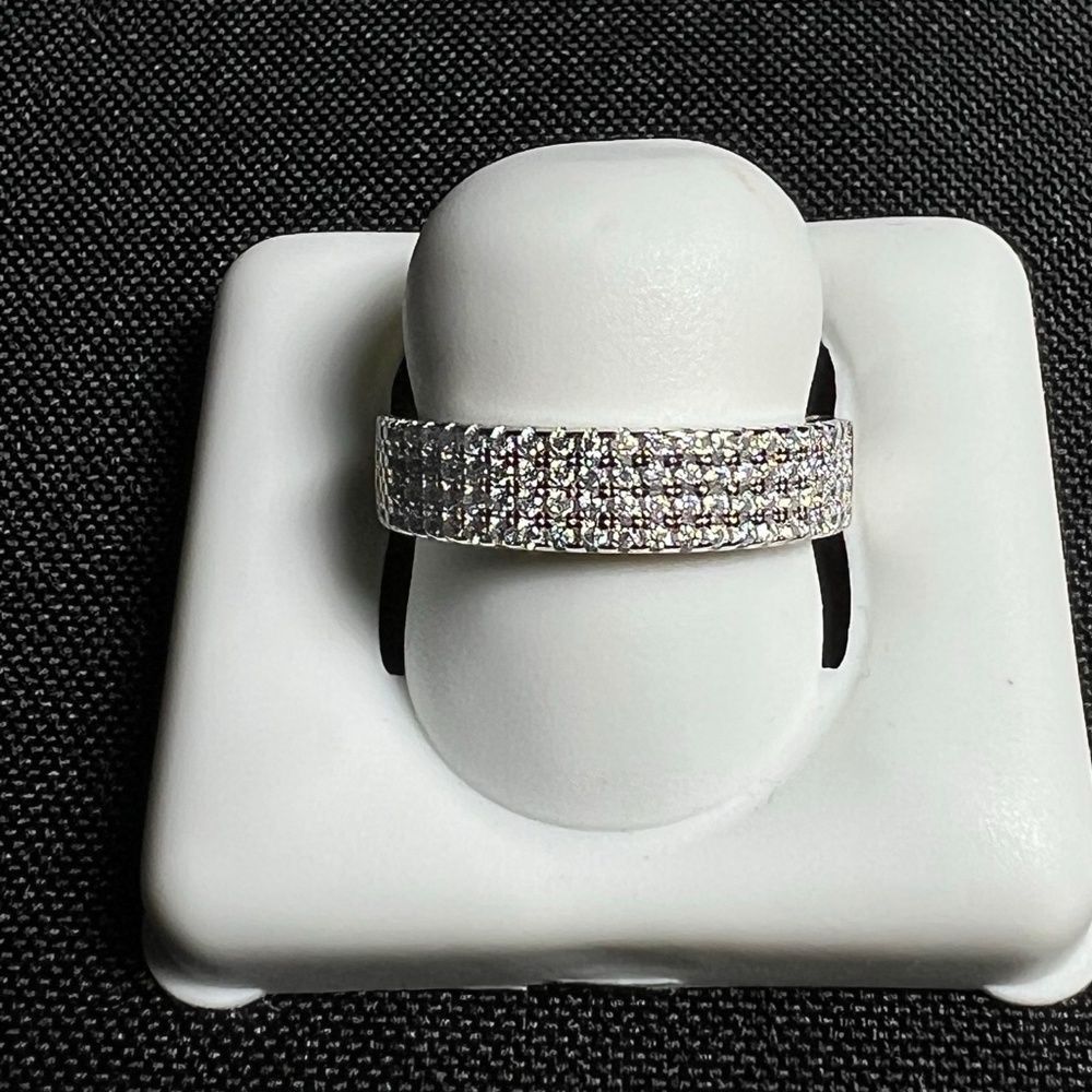 925 Sterling Silver 0.42 ctw Diamond Moissanite Ring (Size 6) - VVS D Color